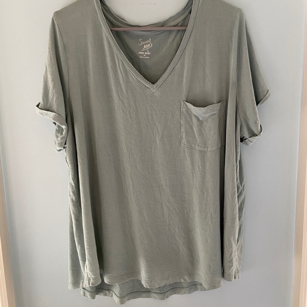 Short Sleeve Teal Pocket Tee